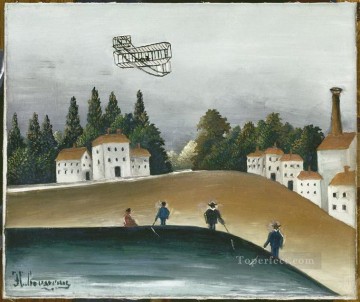 漁師と複葉機 1908年 アンリ・ルソー ポスト印象派 素朴原始主義 Oil Paintings